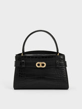 Charles & Ke*th - Aubrielle Croc-Effect Top Handle Bag - Black (AD-Sep)