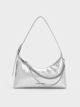 Charles & Ke*th - Atwood Chain-Embellished Shoulder Bag - Silver/gray