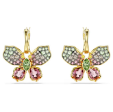 Swar*vski - Idyllia drop earrings Mixed cuts, Pavé, Butterfly, Multicolored, Gold-tone plated - 5709953