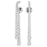 Swar*vski - Matrix drop earrings Gradient of round cuts, White, Rhodium plated - 5709257