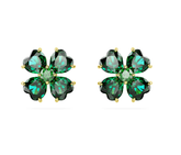 Swar*vski - Idyllia stud earrings Clover, Green, Gold-tone plated - 5666236