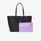 Lacost* - Women's Anna Reversible Tote & Pouch - Black/Lavender (AD-Sep)