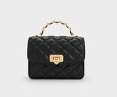 Charles & Ke*th - Cressida Quilted Top Handle Bag With Bag Charms - Gift Box - Black