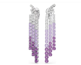 Swar*vski - Matrix clip earrings Colour gradient, Round cuts, Purple, Rhodium plated - 5705831