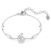 Swar*vski - Swan bracelet Mixed cuts, Swan, White, Rhodium plated - 5758682