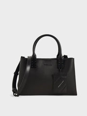 Charles & Ke*th - Cameron Double Top Handle Bag - Ultra-Matte Black