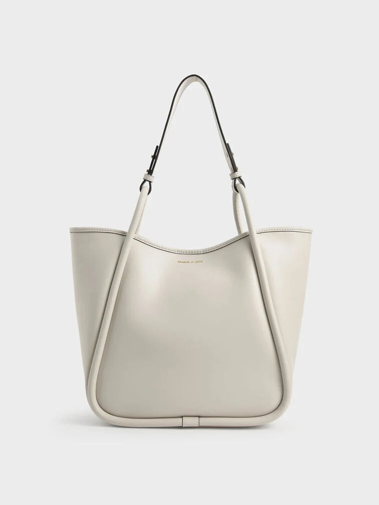 Charles & Ke*th - Lyla Tubular Slouchy Tote Bag - Cream (AD-July)