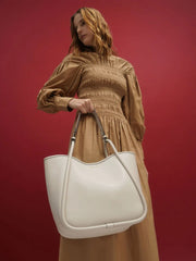 Charles & Ke*th - Lyla Tubular Slouchy Tote Bag - Cream