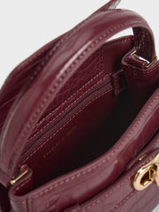 Charles & Ke*th - Aubrielle Croc-Effect Top Handle Bag - Burgundy