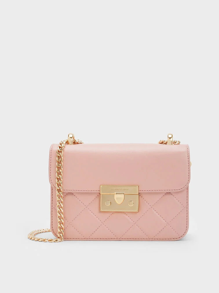Charles & Ke*th - Alva Quilted Chain-Handle Bag - Light Pink