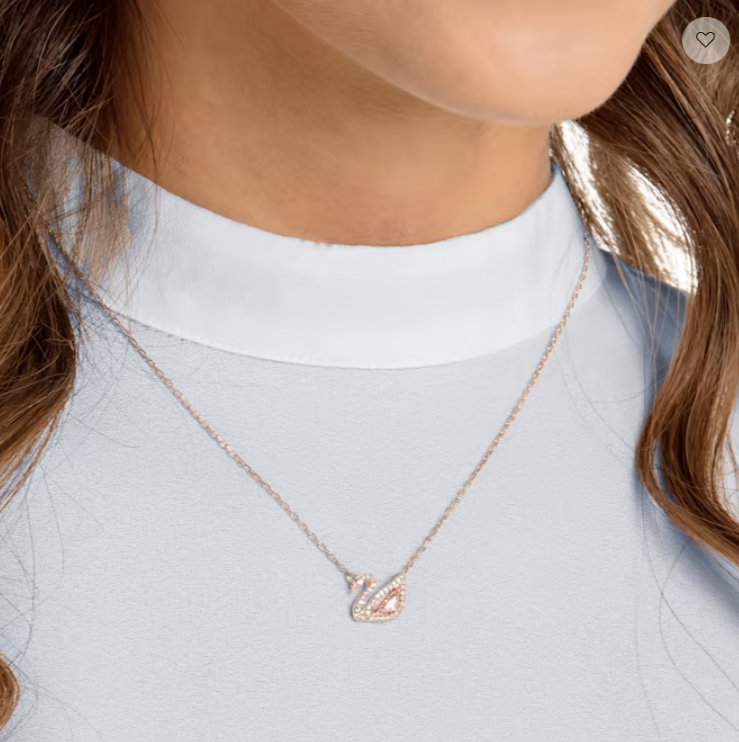 Swar*vski - Dancing Swan necklace - Rose Gold/Pink 5469989