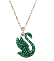 Swar*vski - Iconic Swan pendant Swan - Green - Rose gold-tone plated - (5650067)