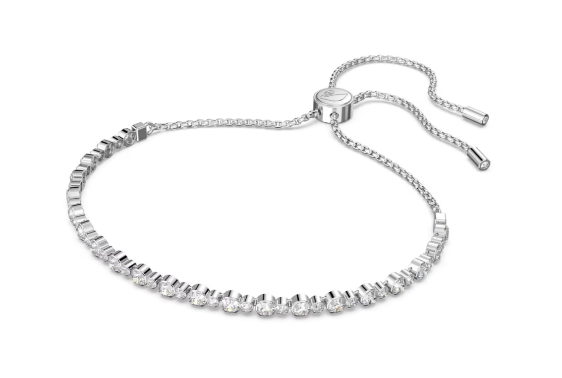 Swar*vski - Matrix Tennis bracelet - Round cut, White, Rhodium plated - 5465384
