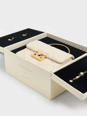 Charles & Ke*th - Quilted Boxy Top Handle Bag - Cream with Gift Box (AD-July)