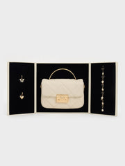 Charles & Ke*th - Quilted Boxy Top Handle Bag - Cream with Gift Box (AD-July)