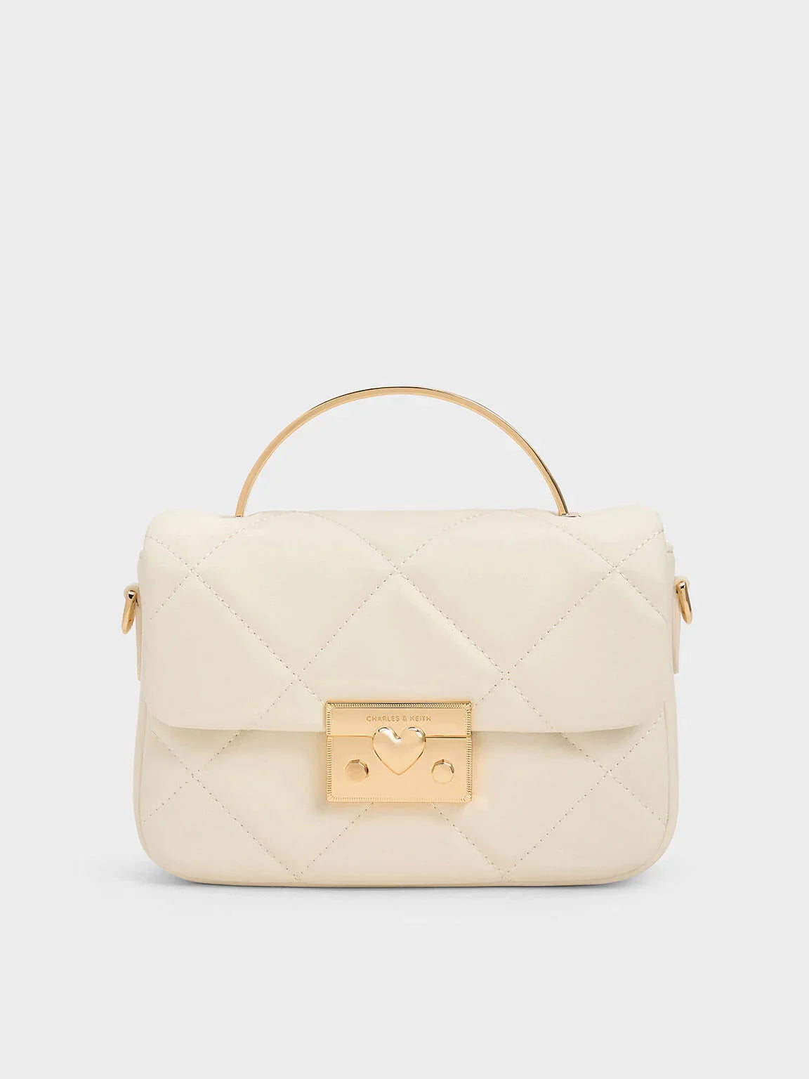 Charles & Ke*th - Quilted Boxy Top Handle Bag - Cream with Gift Box (AD-July)