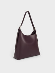 Charles & Ke*th - Hertha Trapeze Slouchy Hobo Bag - Burgundy