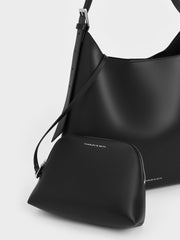 Charles & Ke*th - Hertha Trapeze Slouchy Hobo Bag - Noir