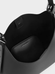 Charles & Ke*th - Hertha Trapeze Slouchy Hobo Bag - Noir