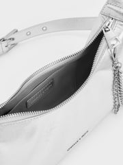Charles & Ke*th - Atwood Chain-Embellished Shoulder Bag - Silver/gray