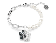 Swar*vski - Swan bracelet Crystal pearl, Swan, Black, Mixed metal finish - 5705720