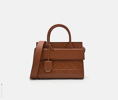 PEDR*  - Studio Bella Leather Handbag in Pixel - Brown (AD-SEP)