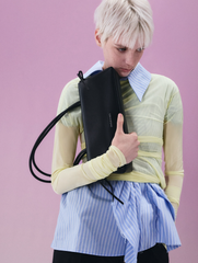 Charles & Ke*th - Hazel Bow Elongated Trapeze Shoulder Bag - Black (AD-SEP)