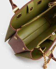 Charles & Ke*th - Large Double Handle Handbag - Olive