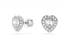 Swar*vski - Ari*na Grande x Sw*rovski stud earrings Mixed cuts, Heart, White, Rhodium plated - 5720859