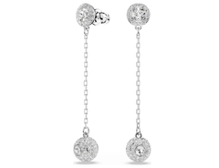 Swar*vski - Una Angelic drop earrings Round cut, White, Rhodium plated - 5732273
