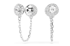Swar*vski - Una Angelic drop earrings Round cut, White, Rhodium plated - 5732273