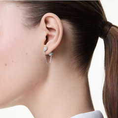 Swar*vski - Una Angelic drop earrings Round cut, White, Rhodium plated - 5732273