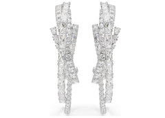 Swar*vski - Matrix hoop earrings Mixed cuts, White, Rhodium plated - 5727098
