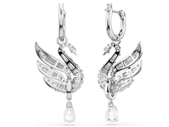 Swar*vski - Swan earrings Swan, White, Rhodium plated - 5723388