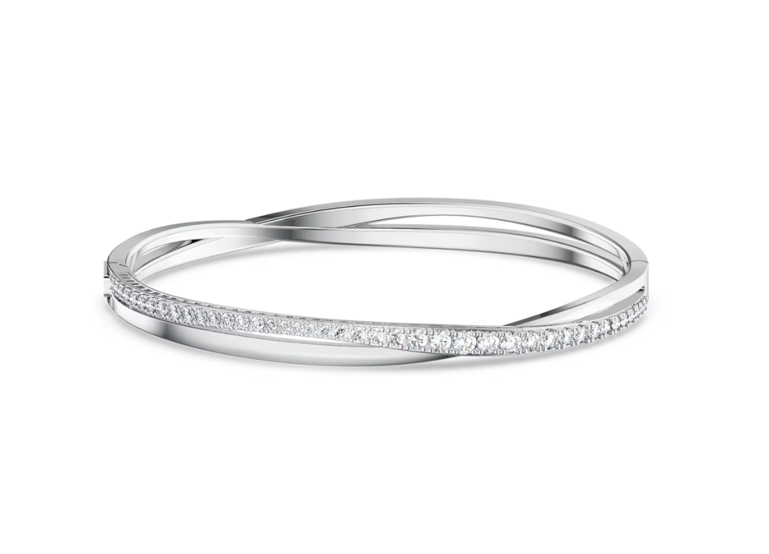 Swar*vski - Hyperbola bangle Round cut, White, Rhodium plated - 5565210