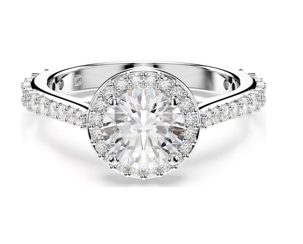 Swar*vski - Una Angelic ring Round cut, White, Silver-tone finish - 5717927