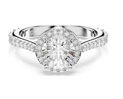 Swar*vski - Una Angelic ring Round cut, White, Silver-tone finish - 5717927