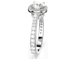 Swar*vski - Una Angelic ring Round cut, White, Silver-tone finish - 5717927