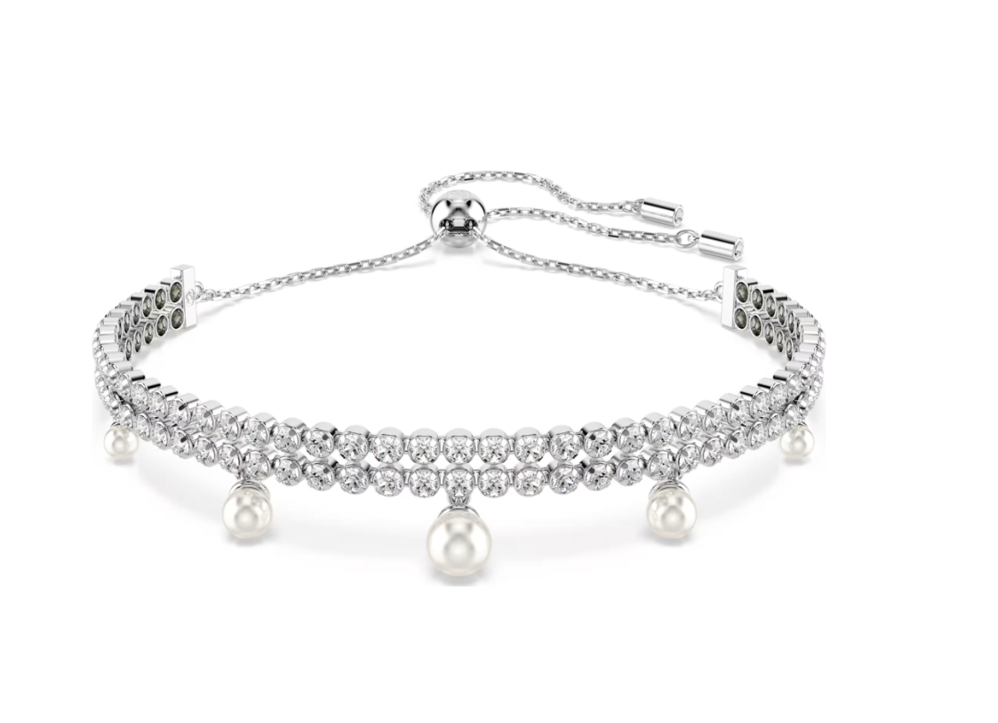 Swar*vski - Ari*na Grande x Sw*rovski bracelet Crystal pearl, Round cut, White, Rhodium plated - 5720870