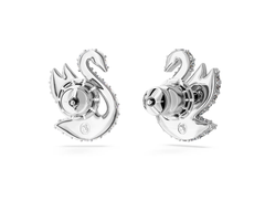 Swar*vski - Swan stud earrings Swan, White, Rhodium plated - 5647873