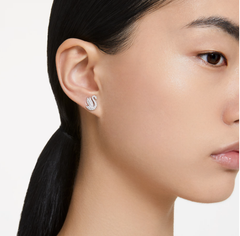 Swar*vski - Swan stud earrings Swan, White, Rhodium plated - 5647873