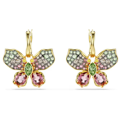 Swar*vski - Idyllia drop earrings Mixed cuts, Pavé, Butterfly, Multicolored, Gold-tone plated - 5709953