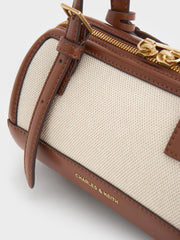 Charles & Ke*th - Enola Canvas Two-Tone Bowling Bag - Chocolate (AD-NOV-P)