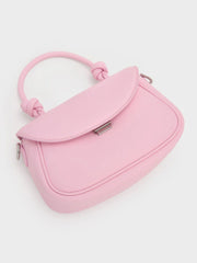 Charles & Ke*th - Sammie Knotted-Handle Front-Flap Bag - Bubble Gum Pink