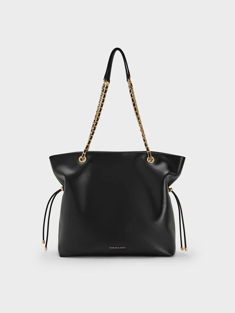 Charles & Ke*th - Arya Braided-Strap Double-Handle Tote Bag - Black