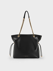 Charles & Ke*th - Arya Braided-Strap Double-Handle Tote Bag - Black