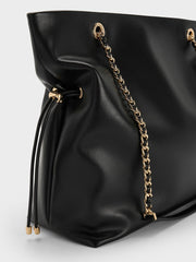 Charles & Ke*th - Arya Braided-Strap Double-Handle Tote Bag - Black