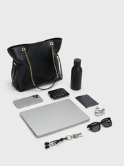 Charles & Ke*th - Arya Braided-Strap Double-Handle Tote Bag - Black
