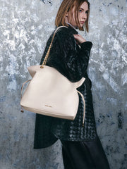 Charles & Ke*th - Arya Braided-Strap Double-Handle Tote Bag - Cream