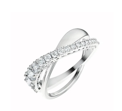Swar*vski - Twist White Crystal Rhodium Plated Ring 5563911
